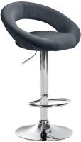 Barhocker Olinda Samt chrom dunkelgrau Barhocker Olinda Samt chrom dunkelgrau