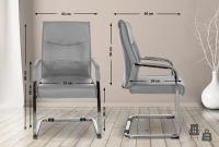 2er Set Besucherstuhl Hobart grau 