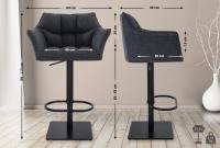 2er Set Barhocker Damaso Stoff schwarz dunkelgrau 2er Set Barhocker Damaso Stoff schwarz dunkelgrau