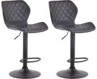 2er Set Barhocker Cork Kunstleder schwarz schwarz 2er Set Barhocker Cork Kunstleder schwarz schwarz