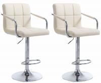 2er Set Barhocker Lucy V2 chrom creme 2er Set Barhocker Lucy V2 chrom creme