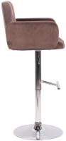 Barhocker Los Angeles Samt chrom braun Barhocker Los Angeles Samt chrom braun
