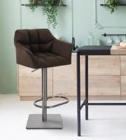 2er Set Barhocker Damaso Stoff edelstahl braun 2er Set Barhocker Damaso Stoff edelstahl braun