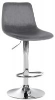 Barhocker Divo Samt Chrom dunkelgrau Barhocker Divo Samt Chrom dunkelgrau