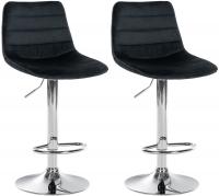 2er Set Barhocker Lex Samt Chrom schwarz 2er Set Barhocker Lex Samt Chrom schwarz