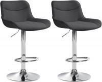 2er Set Barhocker Vonore Stoff chrom dunkelgrau 2er Set Barhocker Vonore Stoff chrom dunkelgrau