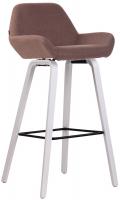 Barhocker Newnan Stoff 4-Fuß Gestell weiß (eiche) braun Barhocker Newnan Stoff 4-Fuß Gestell weiß (eiche) braun