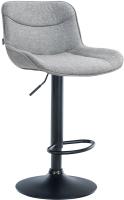 Barhocker Vonore Stoff schwarz grau 