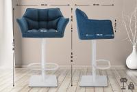 2er Set Barhocker Damaso Stoff weiß blau 2er Set Barhocker Damaso Stoff weiß blau