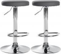 2er Set Barhocker Ponte Kunstleder chrom grau 2er Set Barhocker Ponte Kunstleder chrom grau