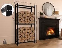 Kaminholzständer Morson 25x75x150 schwarz 