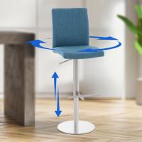 2er Set Barhocker Cadiz Stoff edelstahl blau 2er Set Barhocker Cadiz Stoff edelstahl blau