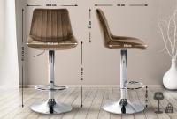 2er Set Barhocker Toni Samt chrom braun 2er Set Barhocker Toni Samt chrom braun