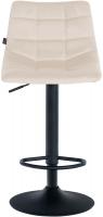 Barhocker Jerry Samt schwarz creme Barhocker Jerry Samt schwarz creme