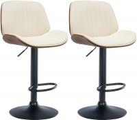 2er Set Barhocker Nova Kunstleder walnuss/creme 2er Set Barhocker Nova Kunstleder walnuss/creme