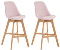 2er Set Barhocker Cannes Samt natura pink 2er Set Barhocker Cannes Samt natura pink