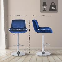 Barhocker Solon Chrom Samt blau Barhocker Solon Chrom Samt blau