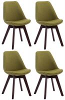 4er Set Besucherstühle Borneo V2 Walnuss Stoff grün 4er Set Besucherstühle Borneo V2 Walnuss Stoff grün
