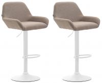 2er Set Barhocker Braga Stoff weiß taupe 2er Set Barhocker Braga Stoff weiß taupe