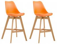 2er Set Barhocker Cannes Kunststoff natura orange 2er Set Barhocker Cannes Kunststoff natura orange