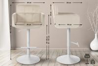 Barhocker Los Angeles Samt weiß creme 