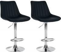2er Set Barhocker Toni Kunstleder chrom schwarz 2er Set Barhocker Toni Kunstleder chrom schwarz