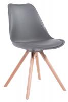 4er Set Stühle Toulouse Kunstleder Rund natura (eiche) grau 