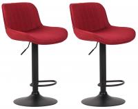 2er Set Barhocker Lentini Stoff schwarz rot