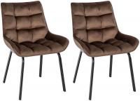2er Set Stuhl Saranda Samt braun 2er Set Stuhl Saranda Samt braun