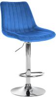 Barhocker Toni Samt chrom blau Barhocker Toni Samt chrom blau