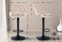 Barhocker Milet Samt schwarz creme 