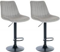 2er Set Barhocker Toni Samt schwarz grau 2er Set Barhocker Toni Samt schwarz grau