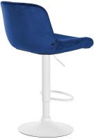 2er Set Barhocker Solon Weiß Samt blau 2er Set Barhocker Solon Weiß Samt blau