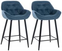 2er Set Barhocker Gibson Stoff blau 2er Set Barhocker Gibson Stoff blau