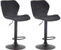 2er Set Barhocker Cork Stoff schwarz schwarz 2er Set Barhocker Cork Stoff schwarz schwarz