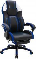 Bürostuhl Clovis Kunstleder schwarz/blau Bürostuhl Clovis Kunstleder schwarz/blau