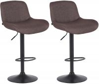 2er Set Barhocker Solon Schwarz Stoff dunkelbraun 2er Set Barhocker Solon Schwarz Stoff dunkelbraun