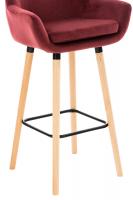 2er Set Barhocker Grant Samt rot 