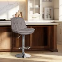 Barhocker Laurel Stoff chrom grau 