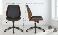 Bürostuhl Mitch schwarz walnuss/schwarz 