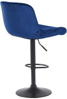 Barhocker Solon Schwarz Samt blau 