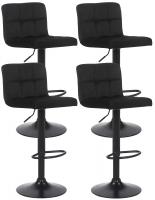 4er Set Barhocker Feni Samt schwarz 4er Set Barhocker Feni Samt schwarz