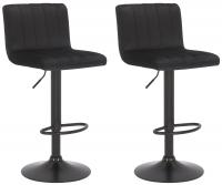 2er Set Barhocker Jamie Samt schwarz 2er Set Barhocker Jamie Samt schwarz