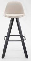 2er Set Barhocker Franklin Stoff Square schwarz (eiche) creme 