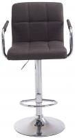 2er Set Barhocker Lucy V2 Stoff chrom dunkelgrau 