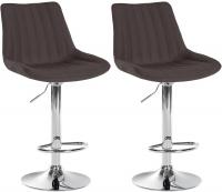 2er Set Barhocker Toni Stoff chrom taupe 2er Set Barhocker Toni Stoff chrom taupe
