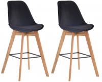 2er Set Barhocker Metz Samt natura schwarz 2er Set Barhocker Metz Samt natura schwarz