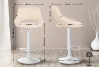 Barhocker Milet Stoff weiß creme Barhocker Milet Stoff weiß creme