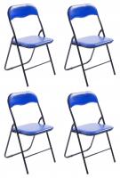 4er Set Klappstuhl Felix blau/schwarz 4er Set Klappstuhl Felix blau/schwarz