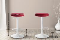 2er Set Barhocker Ponte Samt weiß rot 2er Set Barhocker Ponte Samt weiß rot